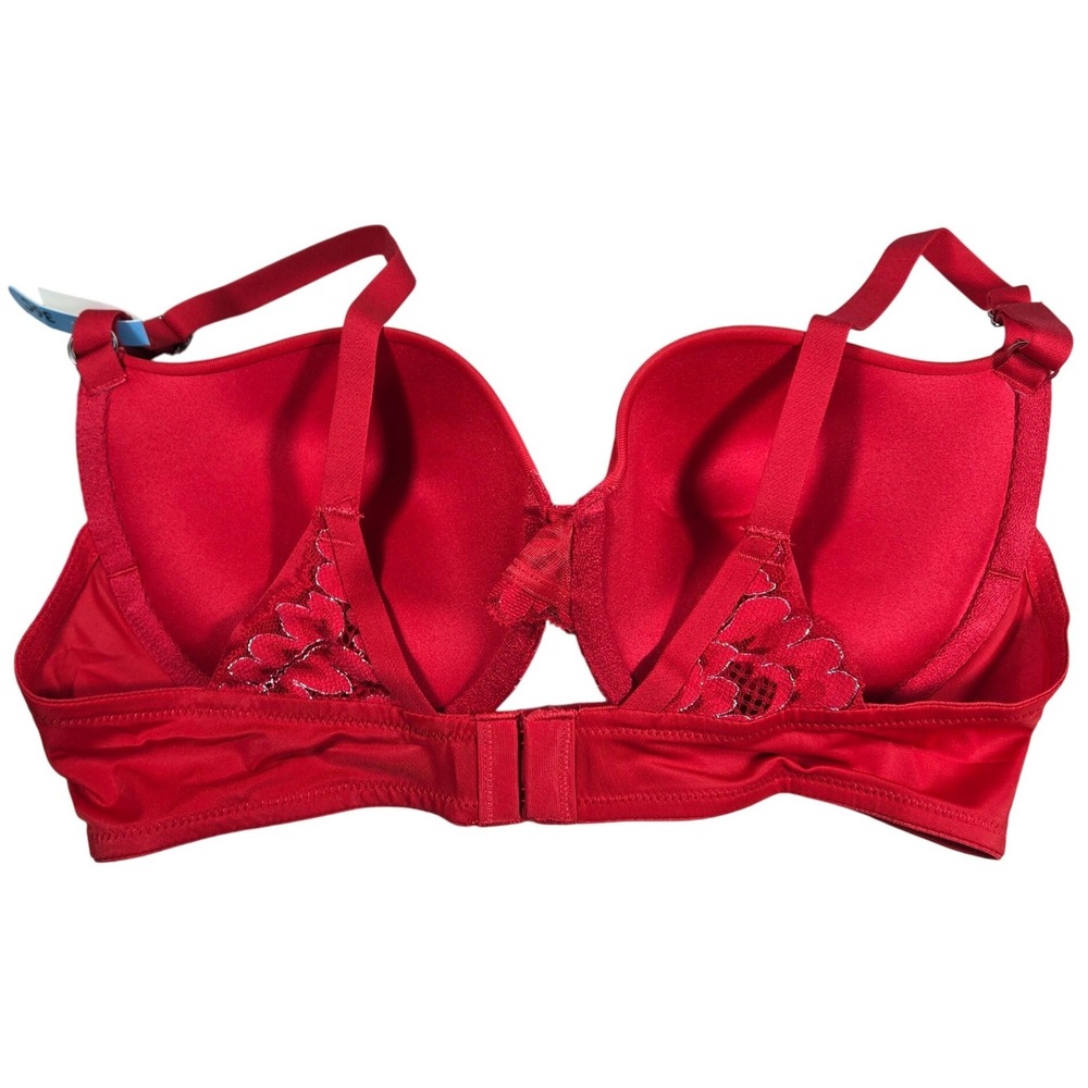Maidenform Love The Lift Push Up Bra 36C Red Lace Plunging Neckline DM9900 - Picture 2 of 10